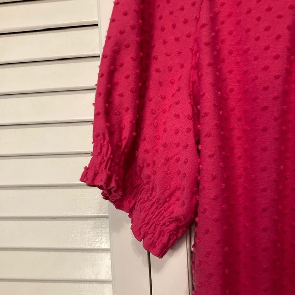 J. Crew Hot Pink Clip Dot Blouse Size Extra Large - Picture 3 of 10